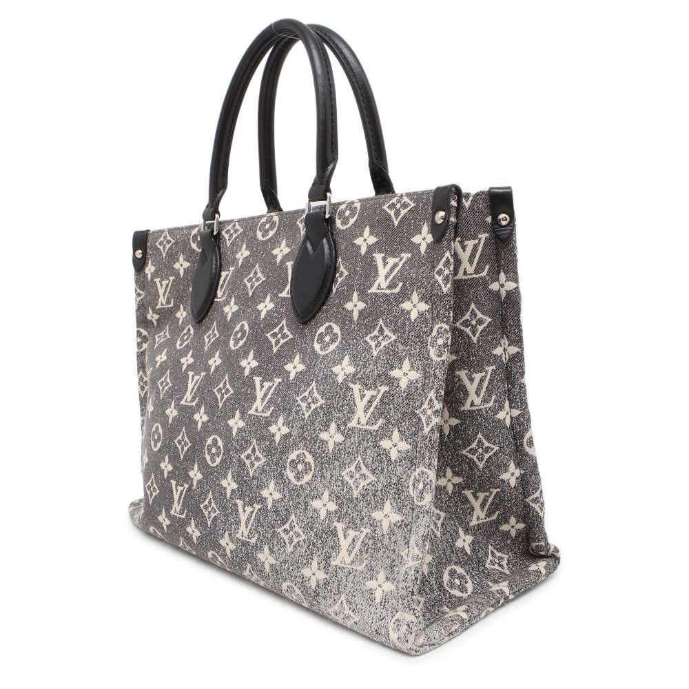 LOUIS VUITTON Onthego Noir/White M46448 Monogram・Jacquard Denim Size MM
