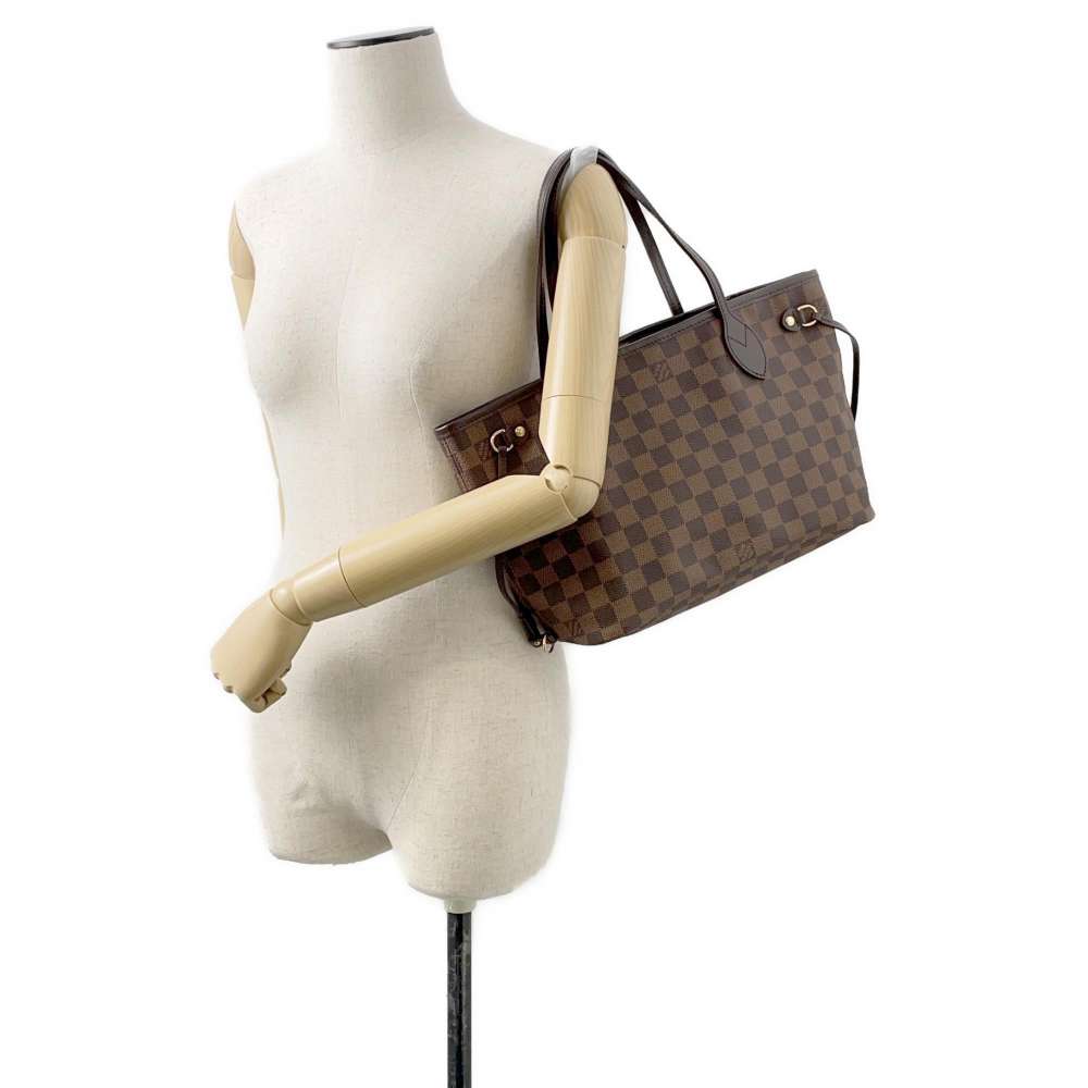 LOUIS VUITTON Neverfull Red N51109 Damier Ebene Canvas Size PM