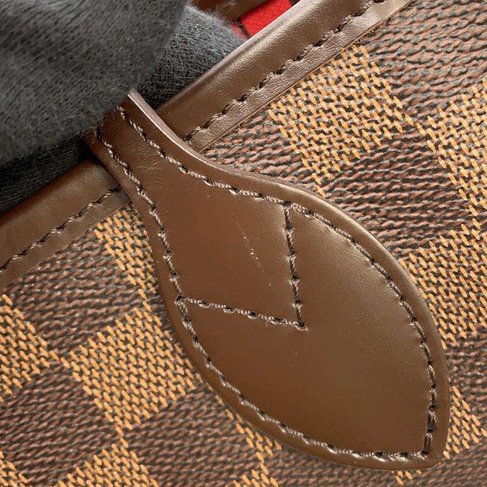 LOUIS VUITTON Neverfull Red N51109 Damier Ebene Canvas Size PM