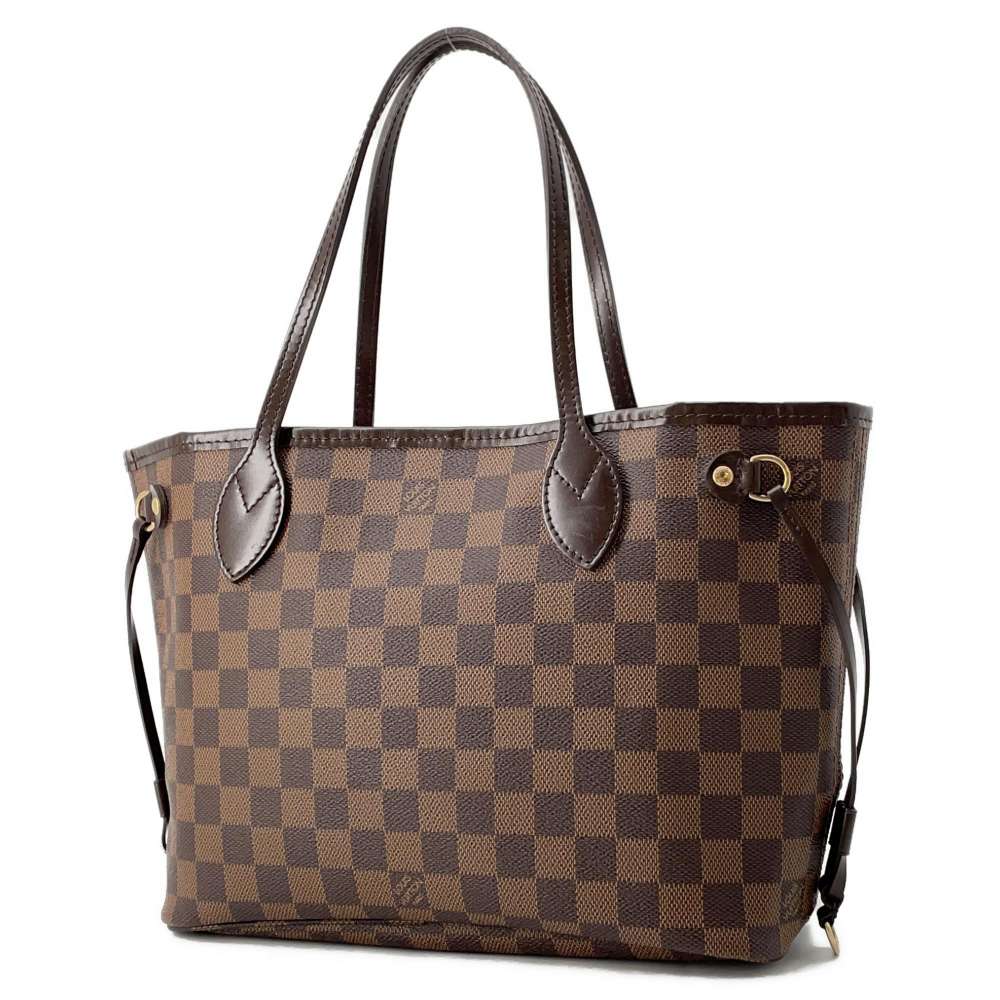 LOUIS VUITTON Neverfull Red N51109 Damier Ebene Canvas Size PM