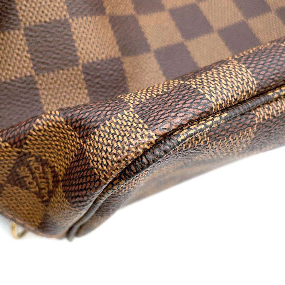 LOUIS VUITTON Neverfull Red N51109 Damier Ebene Canvas Size PM