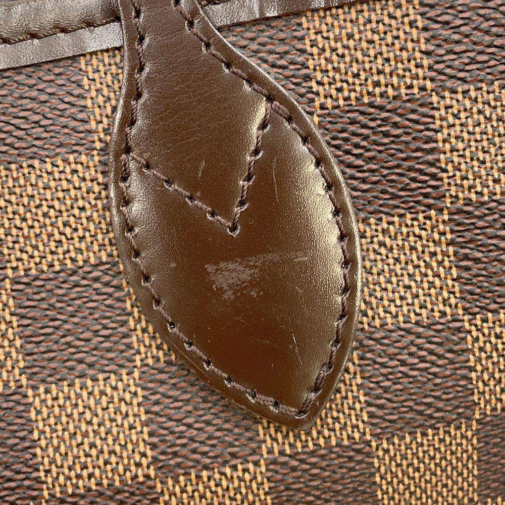 LOUIS VUITTON Neverfull Red N51109 Damier Ebene Canvas Size PM