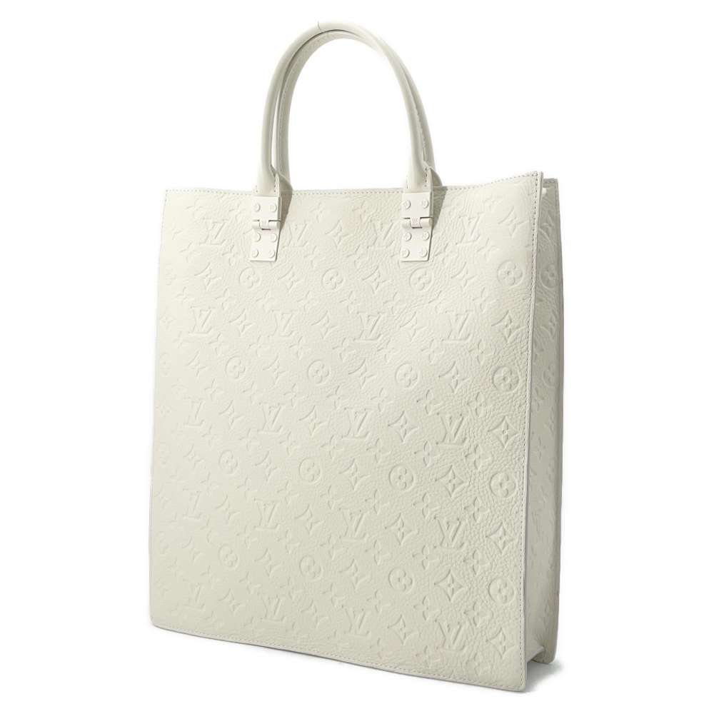 LOUIS VUITTON Sac Plat Virgil Abloh White M53265 Taurillon Leather Monogram・Pattern