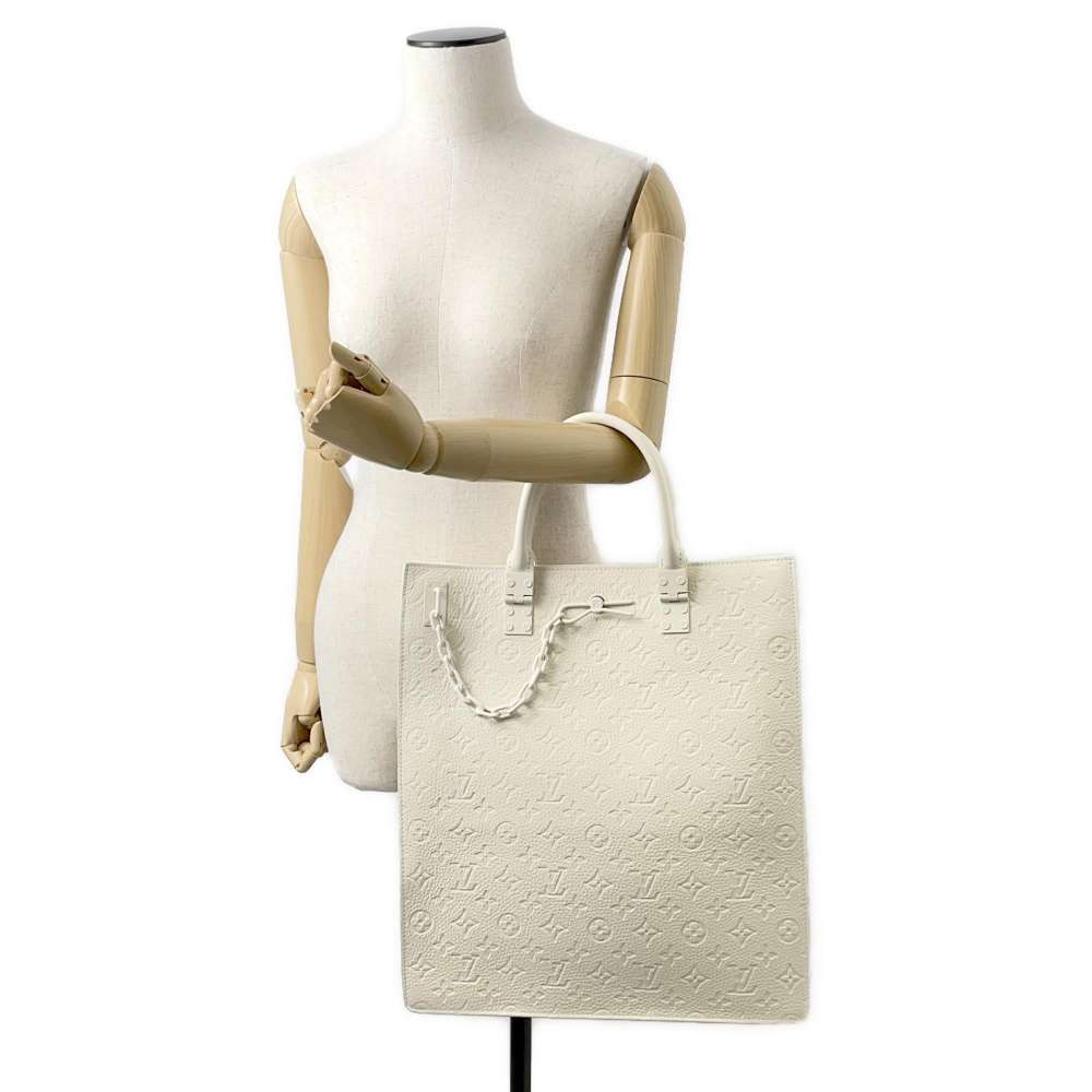 LOUIS VUITTON Sac Plat Virgil Abloh White M53265 Taurillon Leather Monogram・Pattern