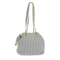 CHANEL Shoulder Bag Canvas Gold Blue CC 96215A