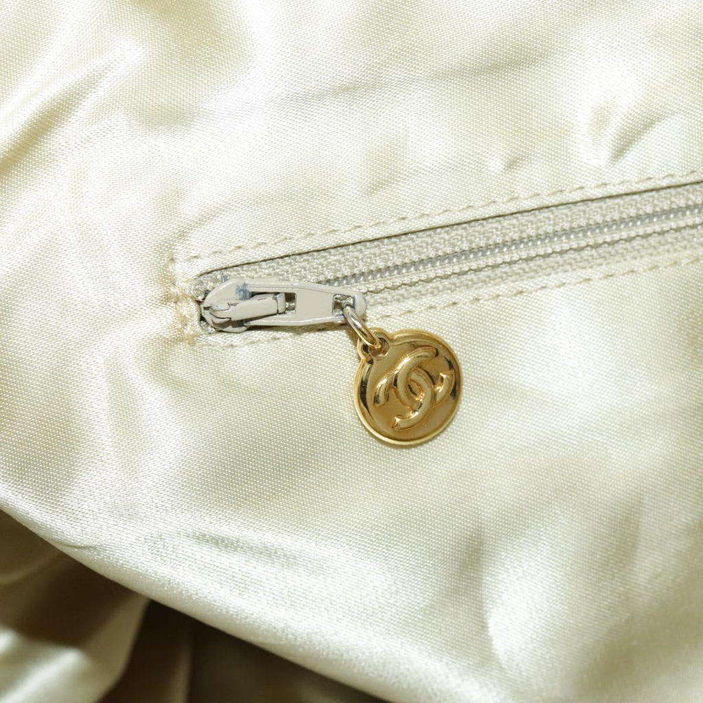 CHANEL Shoulder Bag Canvas Gold Blue CC 96215A
