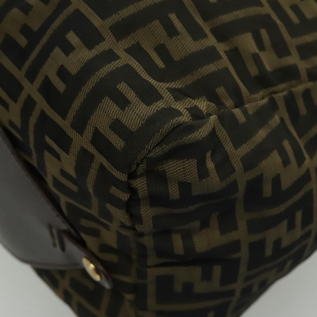 FENDI Zucca Canvas Tote Bag Brown Black Gold 96374