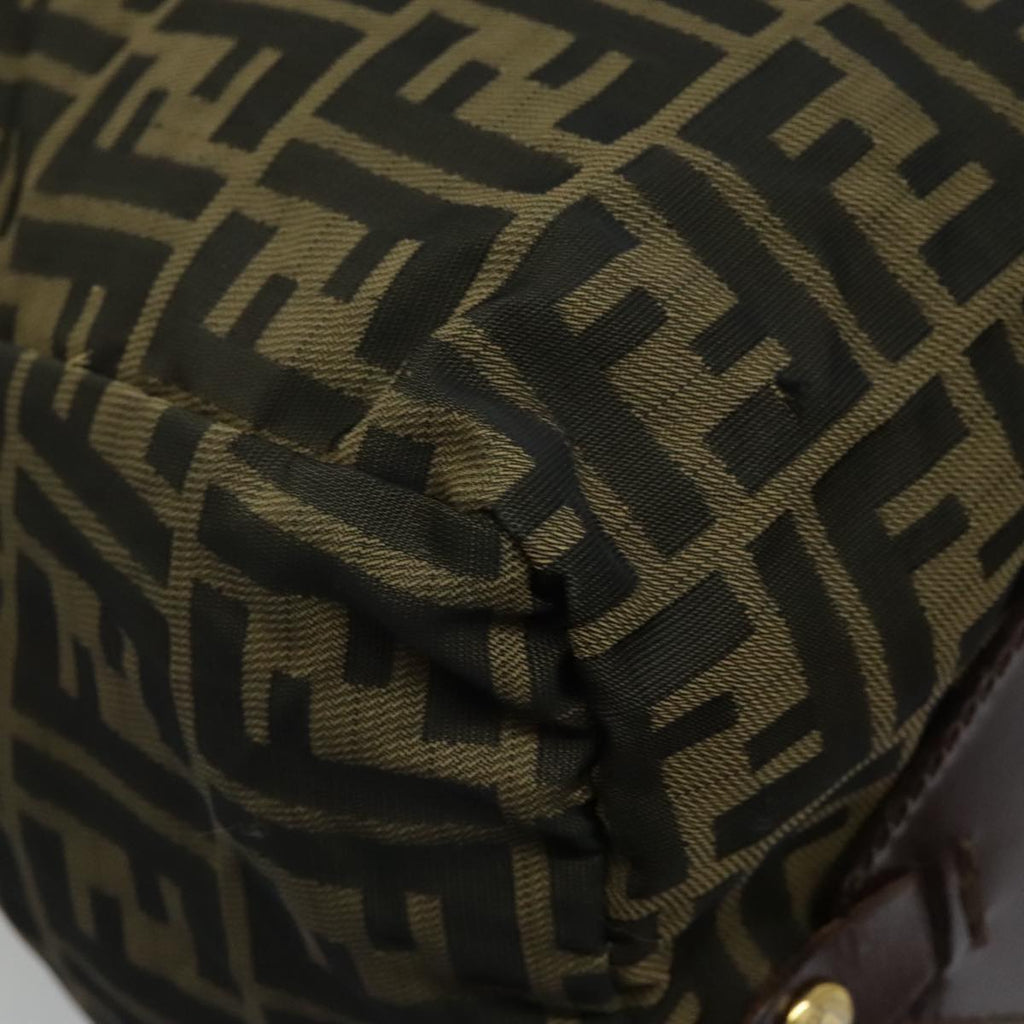 FENDI Zucca Canvas Tote Bag Brown Black Gold 96374