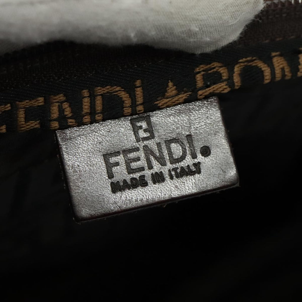 FENDI Zucca Canvas Tote Bag Brown Black Gold 96374