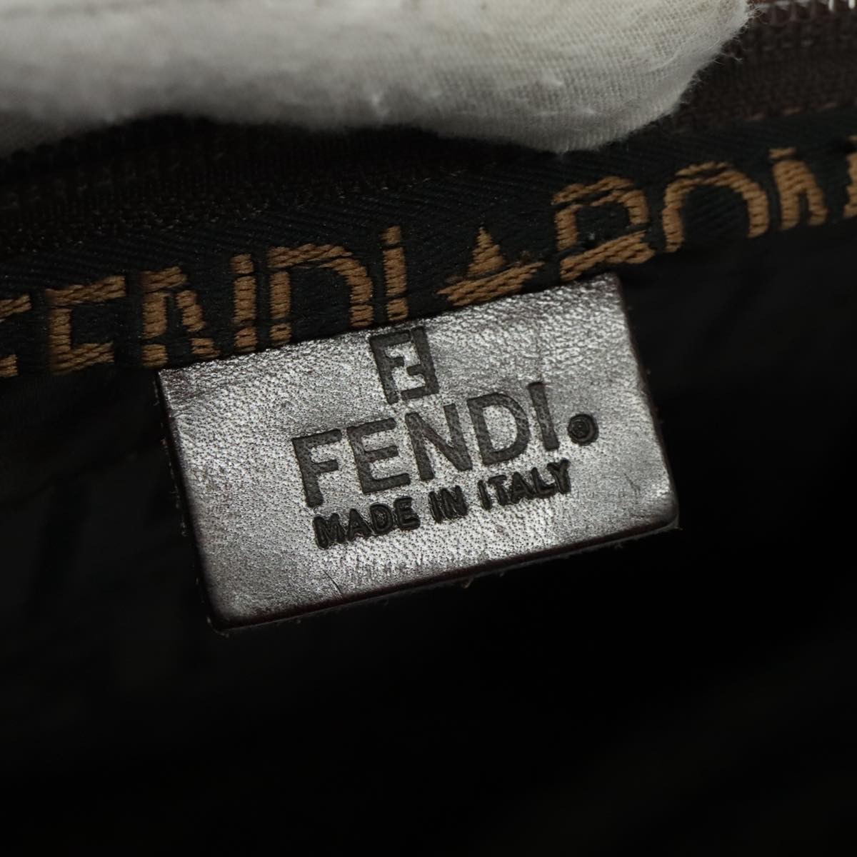 FENDI Zucca Canvas Tote Bag Brown Black Gold 96374