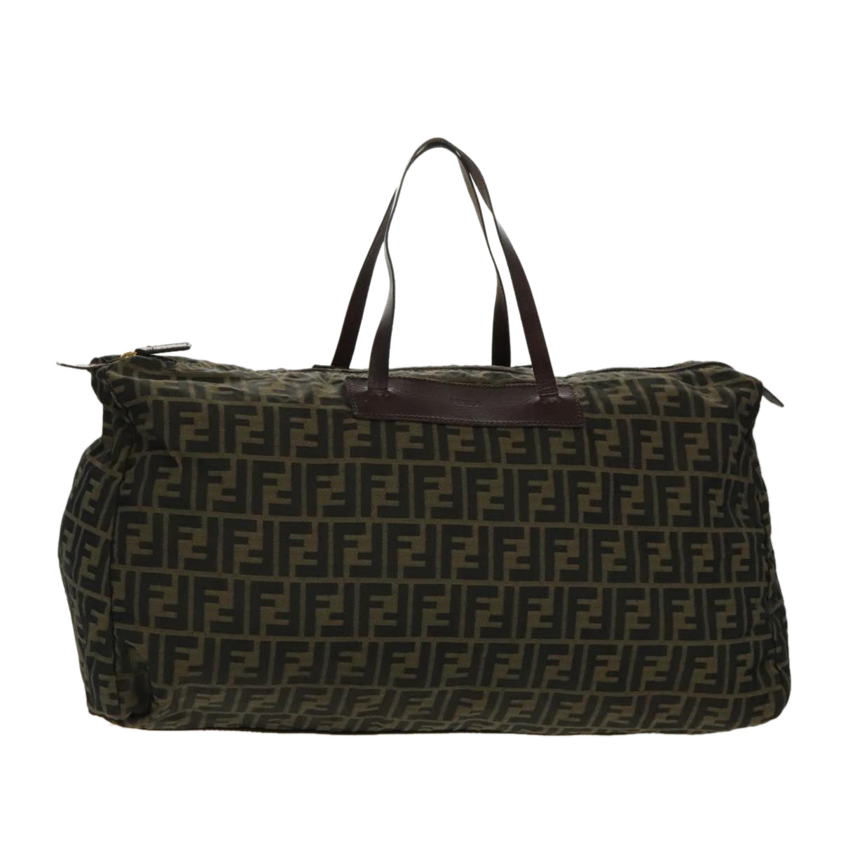 FENDI Zucca Canvas Tote Bag Brown Black Gold 96374