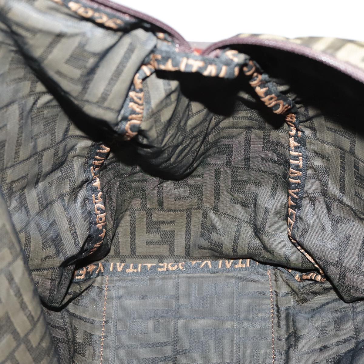 FENDI Zucca Canvas Tote Bag Brown Black Gold 96374