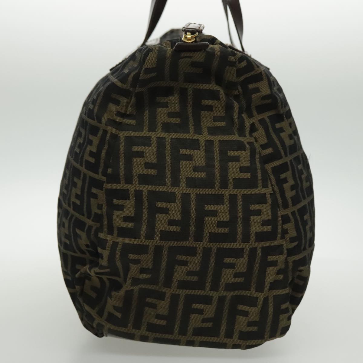 FENDI Zucca Canvas Tote Bag Brown Black Gold 96374