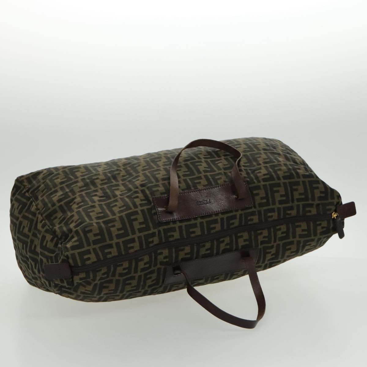 FENDI Zucca Canvas Tote Bag Brown Black Gold 96374