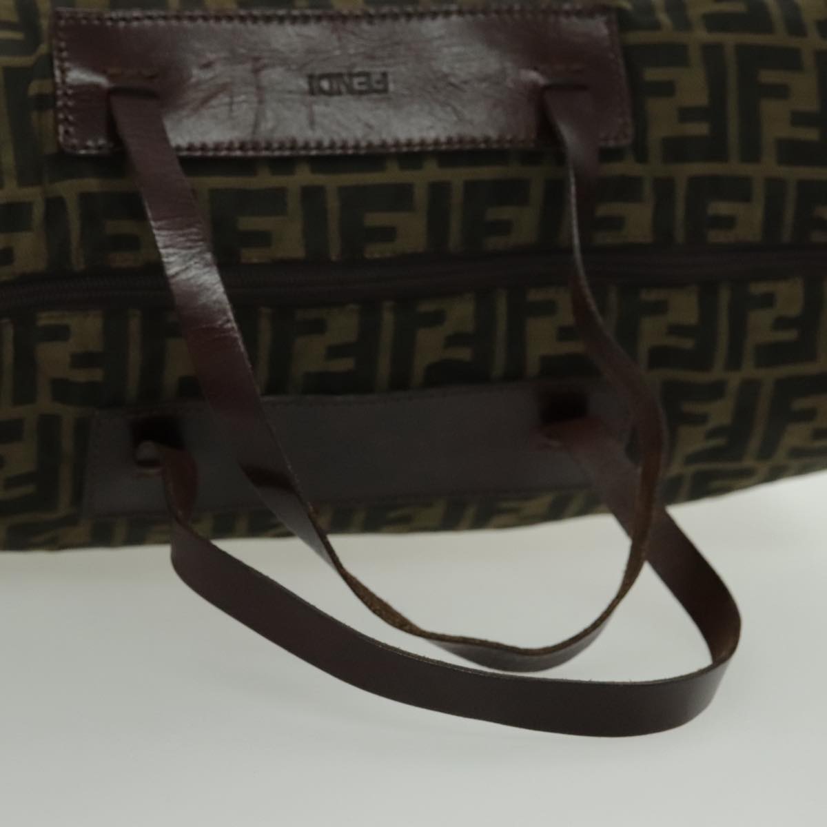FENDI Zucca Canvas Tote Bag Brown Black Gold 96374