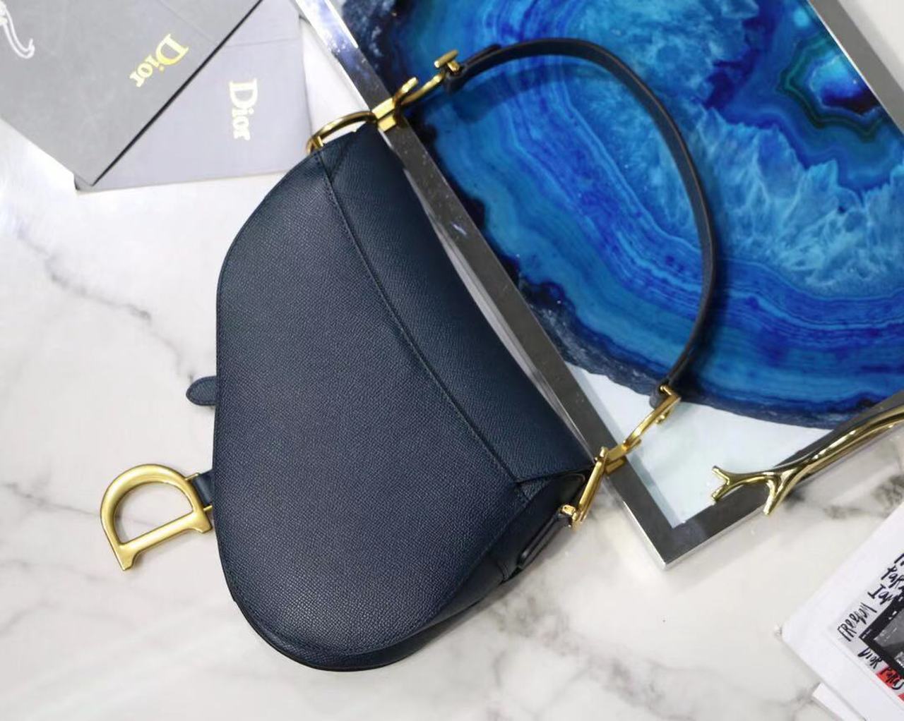 GLAMI Saddle Shoulder Bag Blue For Women 7in/17cm CD