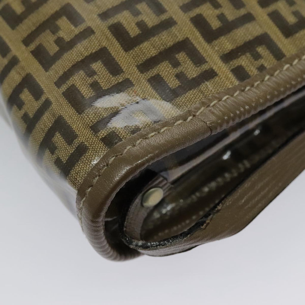 FENDI Zucchino Canvas Shoulder Bag Brown 96429