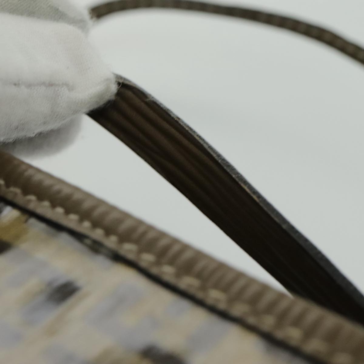 FENDI Zucchino Canvas Shoulder Bag Brown 96429