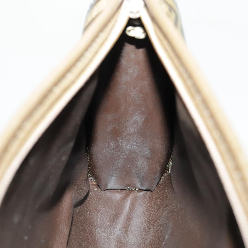 FENDI Zucchino Canvas Shoulder Bag Brown 96429