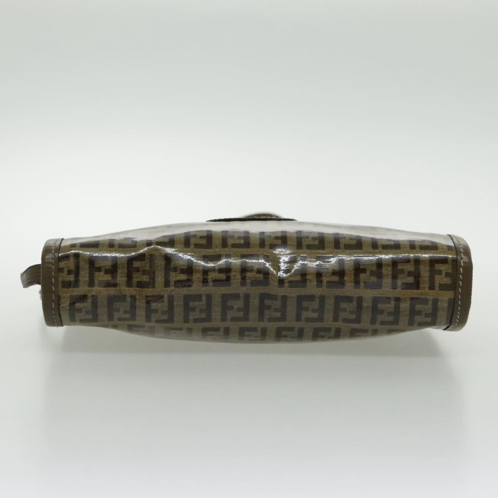 FENDI Zucchino Canvas Shoulder Bag Brown 96429