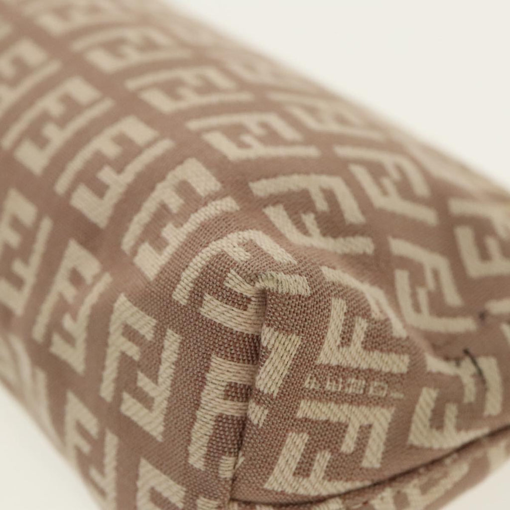FENDI Zucchino Canvas Pouch Beige Gold 96439