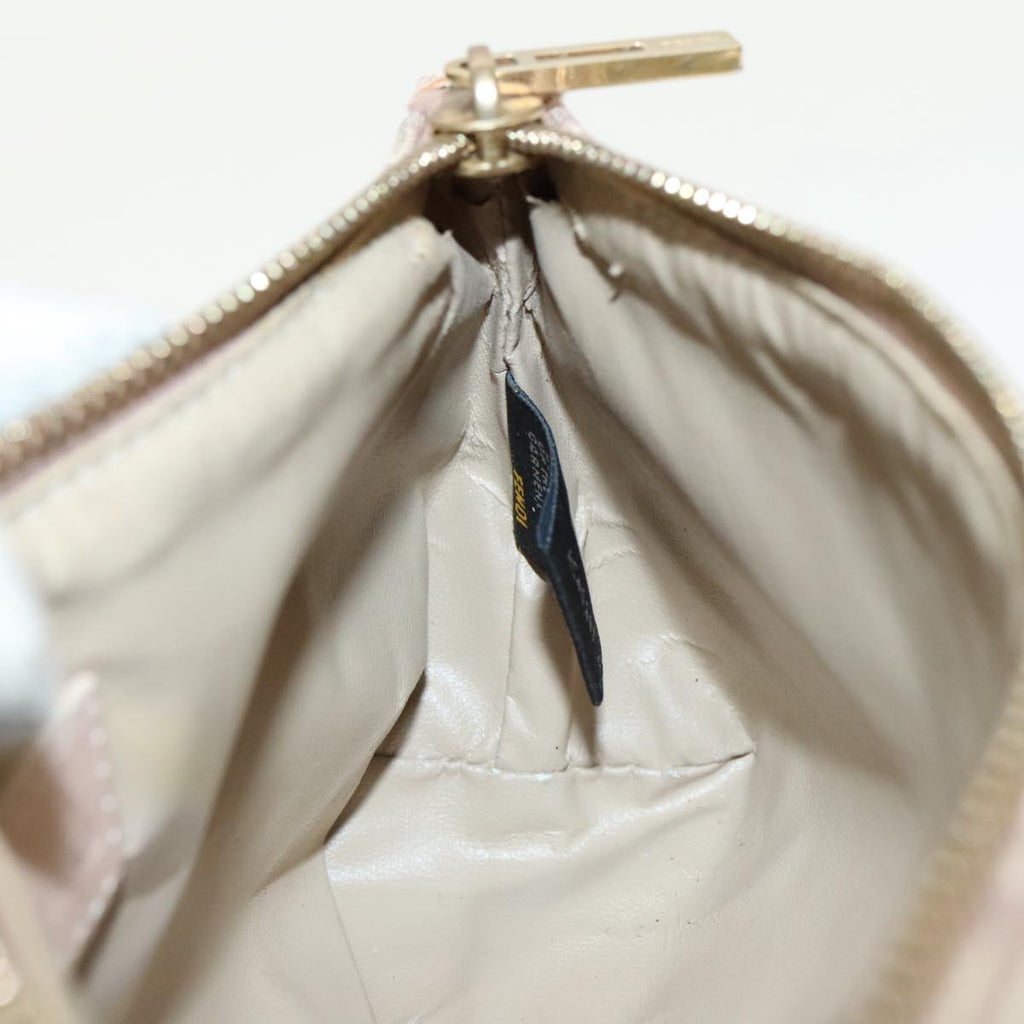 FENDI Zucchino Canvas Pouch Beige Gold 96439