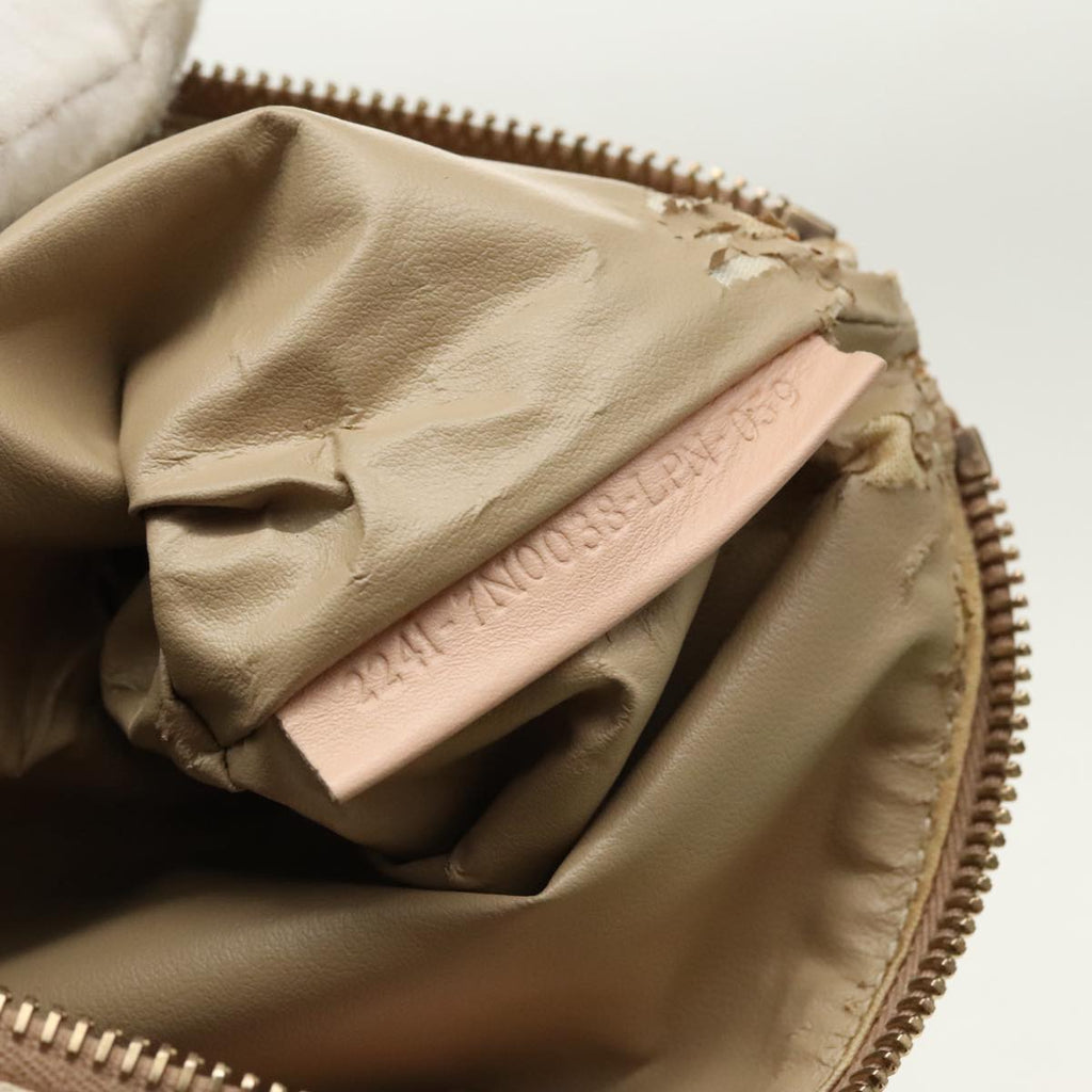 FENDI Zucchino Canvas Pouch Beige Gold 96439