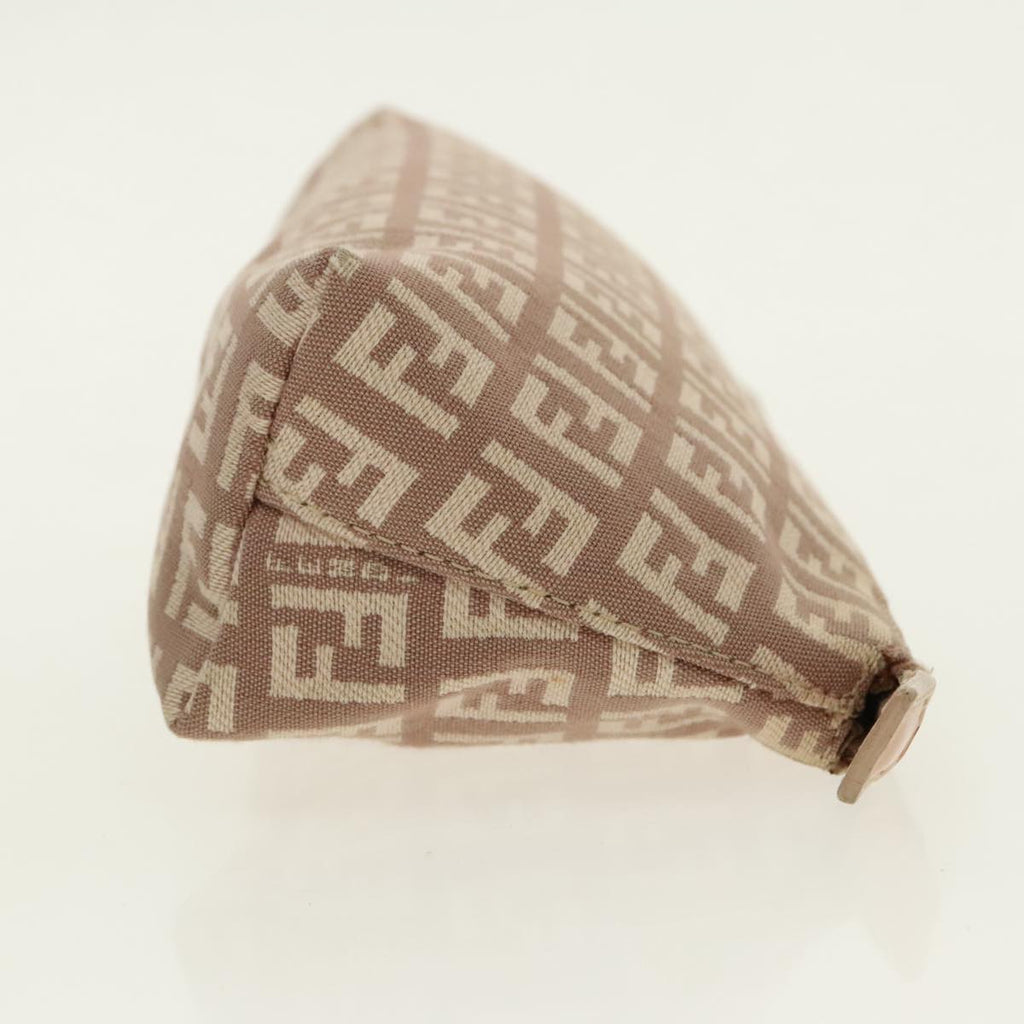 FENDI Zucchino Canvas Pouch Beige Gold 96439