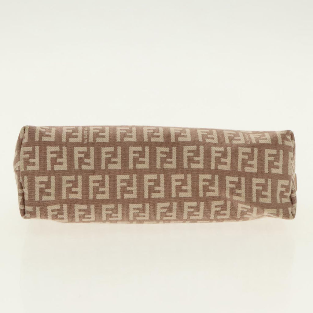 FENDI Zucchino Canvas Pouch Beige Gold 96439
