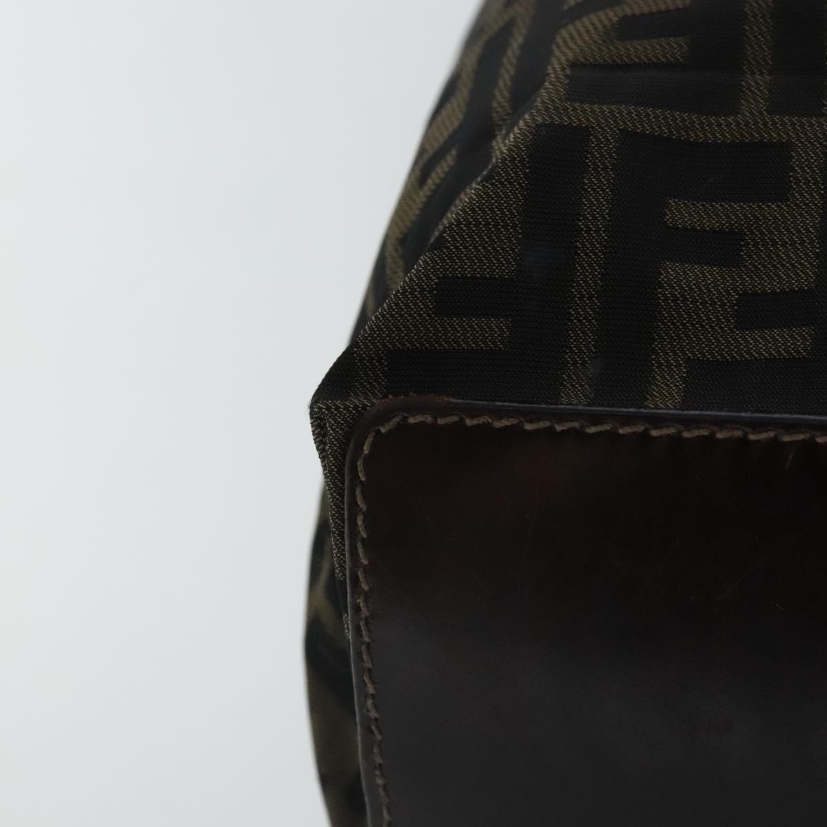 FENDI Zucca Canvas Tote Bag Brown Black gold 96462