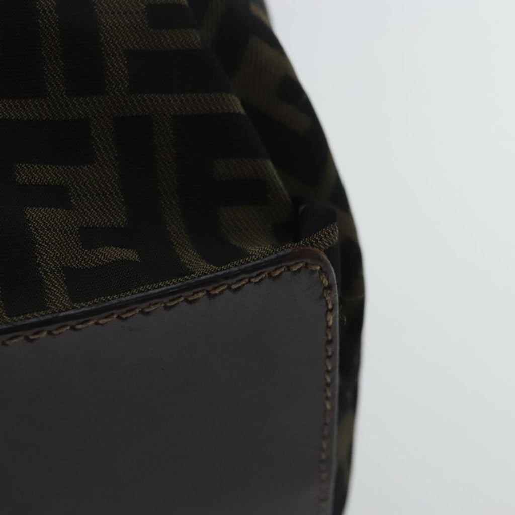 FENDI Zucca Canvas Tote Bag Brown Black gold 96462