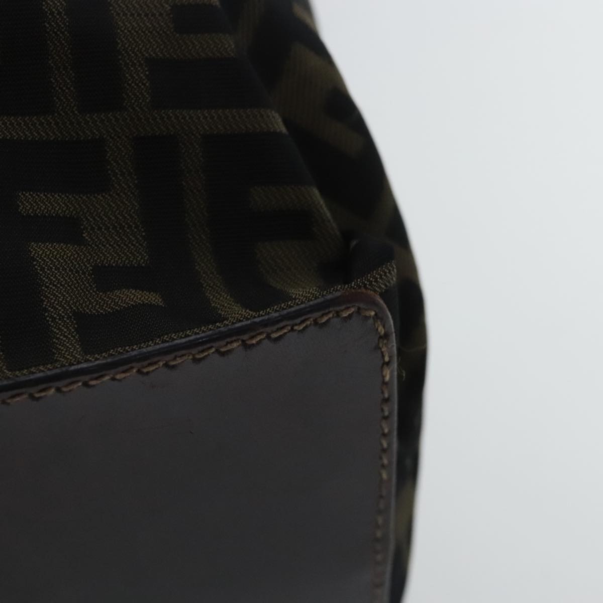 FENDI Zucca Canvas Tote Bag Brown Black gold 96462