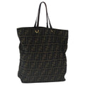 FENDI Zucca Canvas Tote Bag Brown Black gold 96462