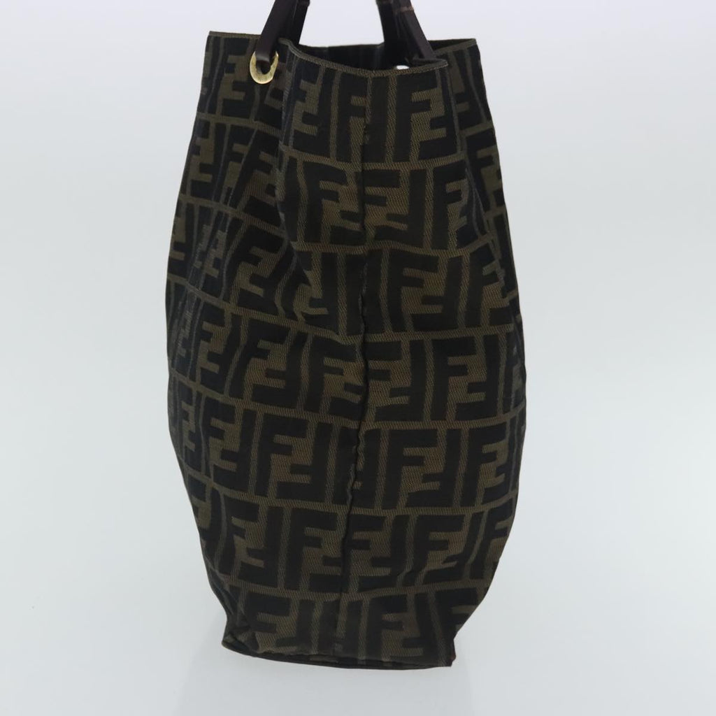 FENDI Zucca Canvas Tote Bag Brown Black gold 96462