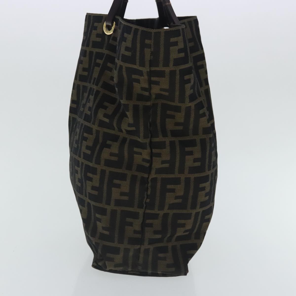 FENDI Zucca Canvas Tote Bag Brown Black gold 96462