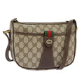 GUCCI GG Supreme Web Sherry Line Shoulder Bag PVC Beige 89 02 032 96515