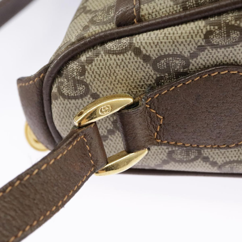 GUCCI GG Supreme Web Sherry Line Shoulder Bag PVC Beige 89 02 032 96515