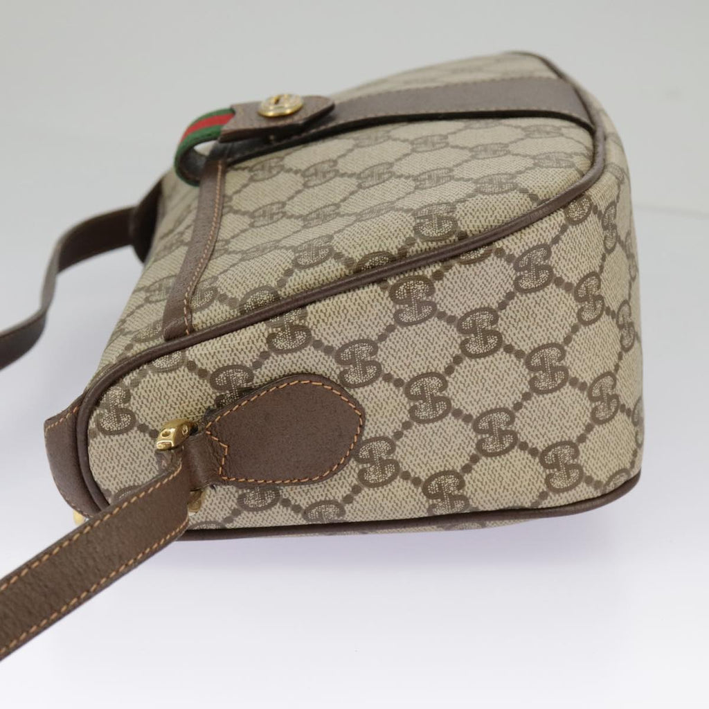 GUCCI GG Supreme Web Sherry Line Shoulder Bag PVC Beige 89 02 032 96515