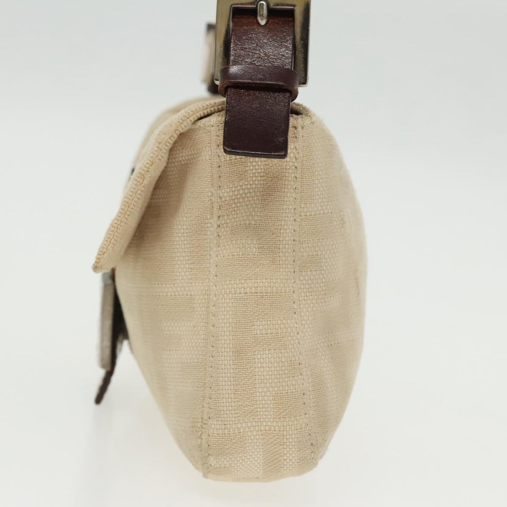 FENDI Zucca Canvas Mamma Baguette Shoulder Bag Beige Silver 96599