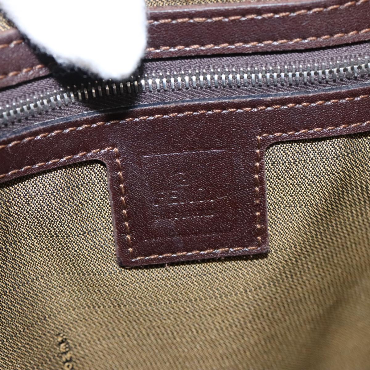 FENDI Zucca Canvas Mamma Baguette Shoulder Bag Black Brown Silver 96636