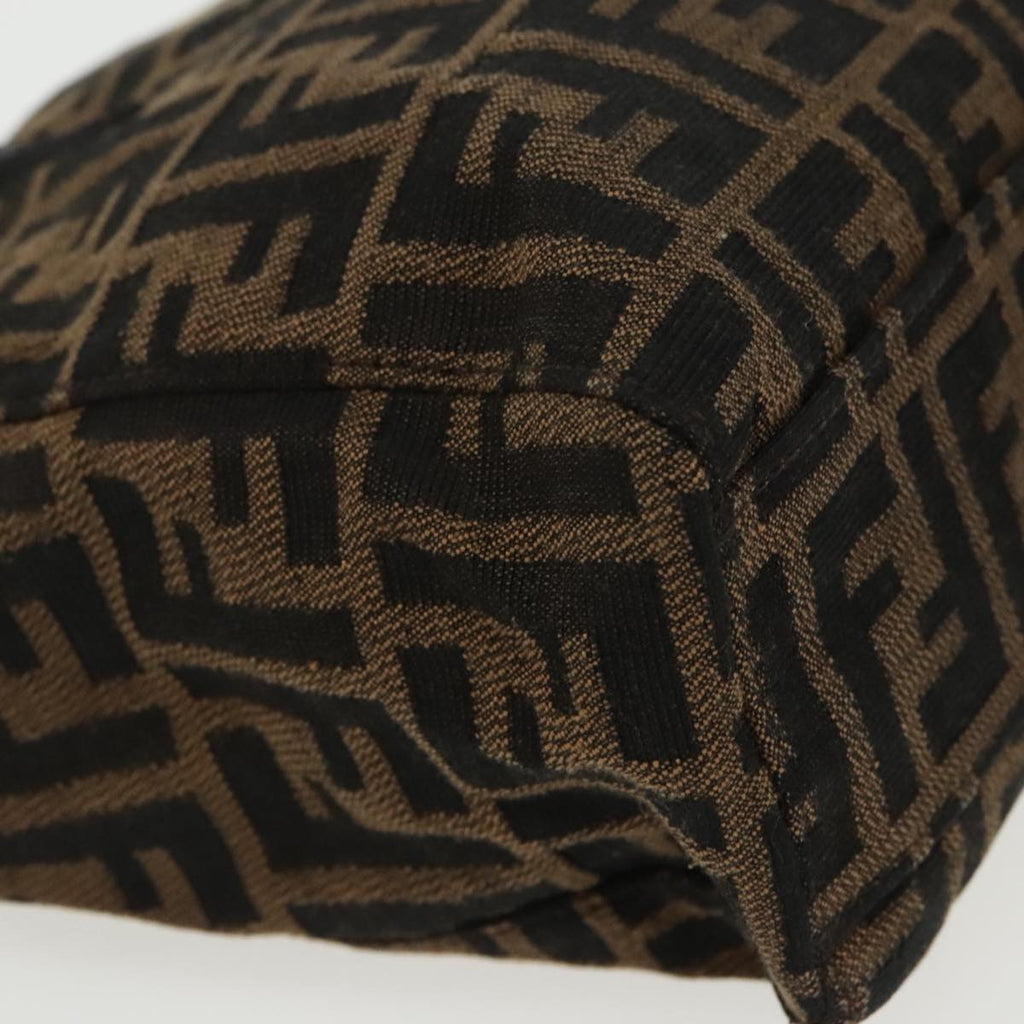 FENDI Zucca Canvas Hand Bag Brown Black Silver 96637