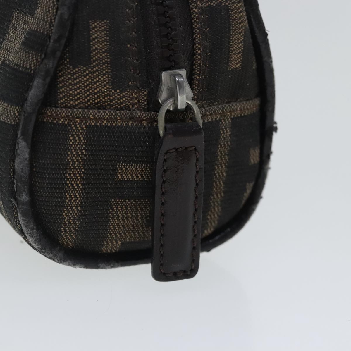 FENDI Zucca Canvas Pouch Brown 96675