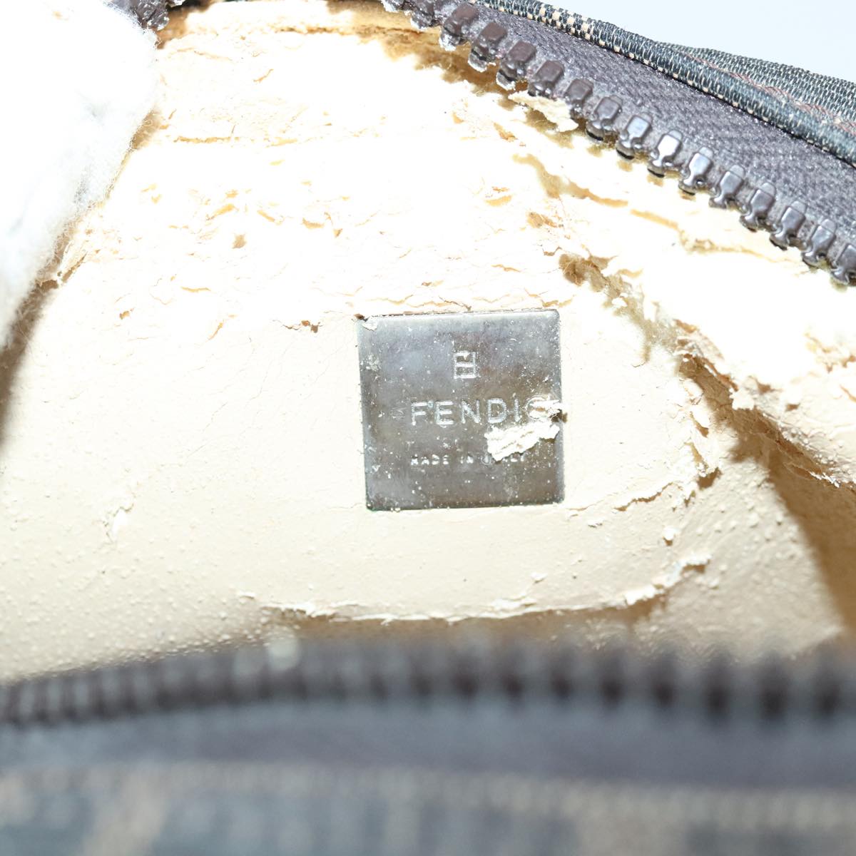 FENDI Zucca Canvas Pouch Brown 96675