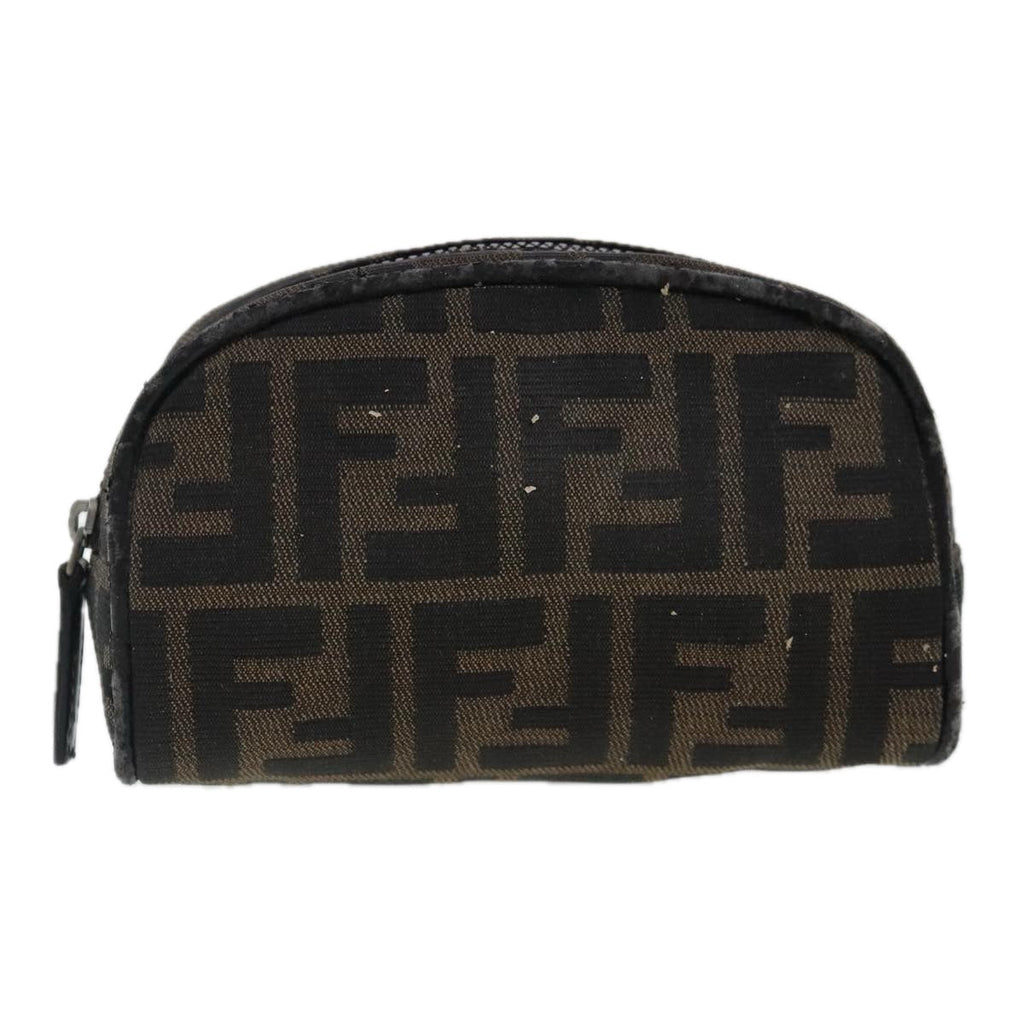 FENDI Zucca Canvas Pouch Brown 96675