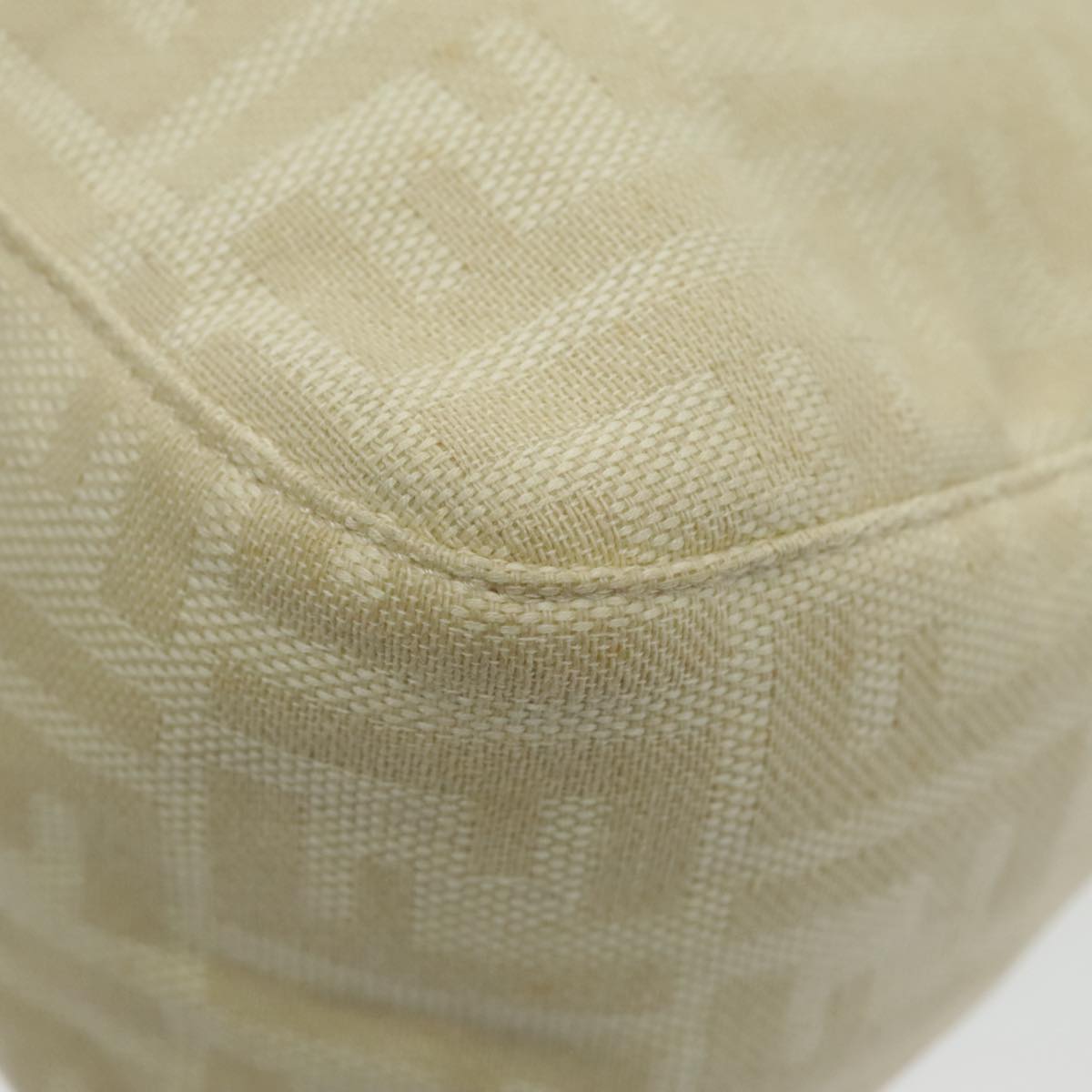 FENDI Zucca Canvas Mamma Baguette Shoulder Bag Beige 96676
