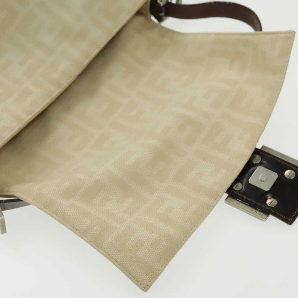 FENDI Zucca Canvas Mamma Baguette Shoulder Bag Beige 96676