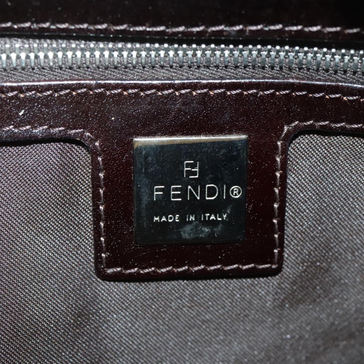 FENDI Zucca Canvas Mamma Baguette Shoulder Bag Beige 96676