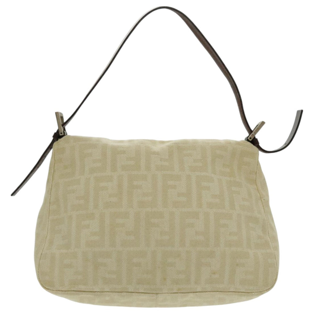 FENDI Zucca Canvas Mamma Baguette Shoulder Bag Beige 96676
