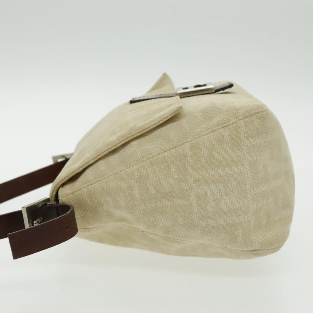 FENDI Zucca Canvas Mamma Baguette Shoulder Bag Beige 96676