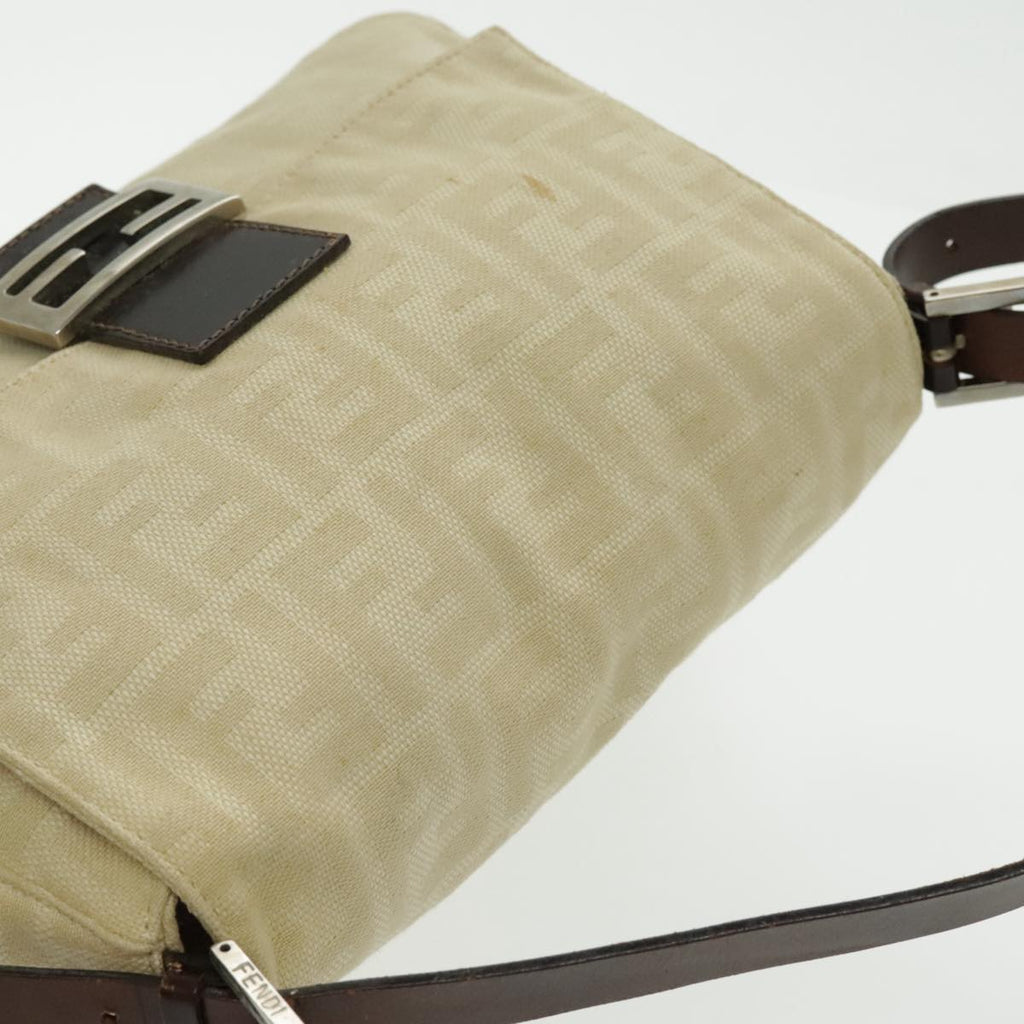 FENDI Zucca Canvas Mamma Baguette Shoulder Bag Beige 96676